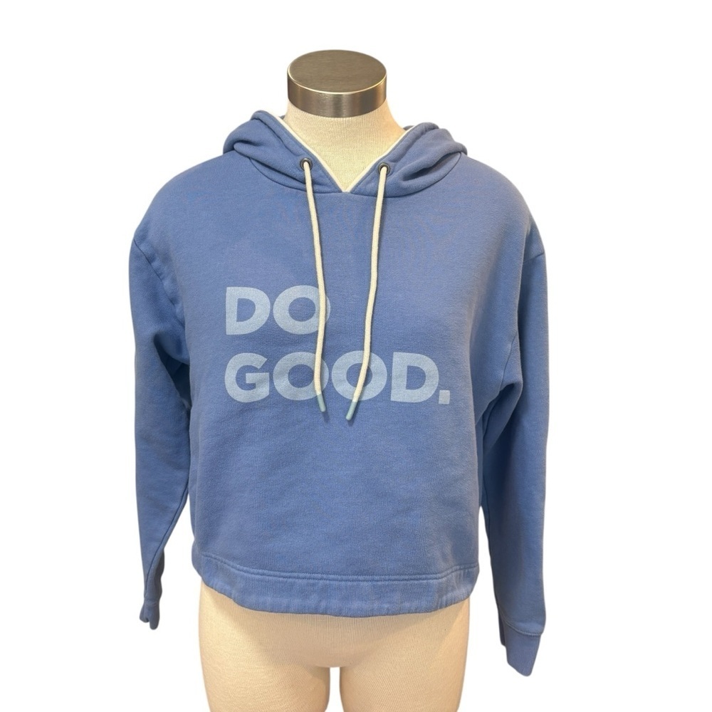 Cotopaxi Womens Hoodie Crop Blue Fleece Lupine Do Good Sz. L